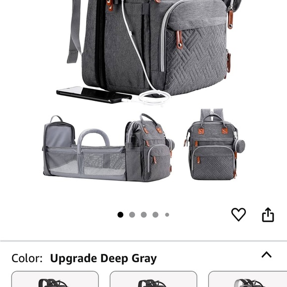 ISMGN Gray Diaper Bag with Changing Station - Picture 4 of 5